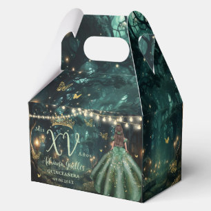 Bezauberndes Forest Emerald Green Dress Quinceañer Geschenkschachtel