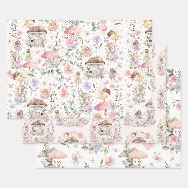Bezauberndes Forest Fairies Birthday Garden Tea Pa Geschenkpapier Set (Set)