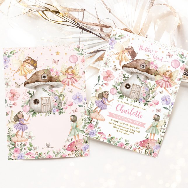 Bezauberndes Forest Fairy Blumengarten Girl Birthd Einladung (Von Creator hochgeladen)