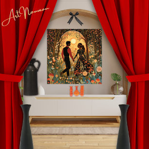 Bezauberndes Forest Happy Couple Morning Poster