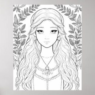 Bezauberndes Forest-Maiden-Portrait Poster