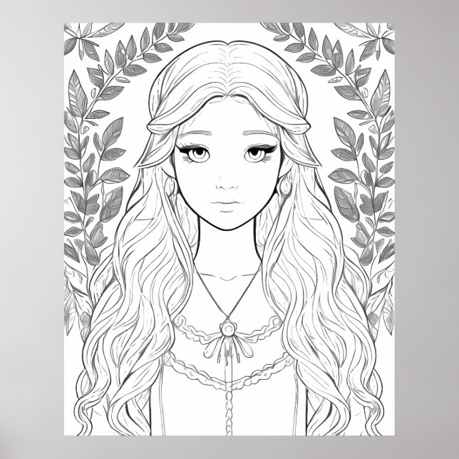 Bezauberndes Forest-Maiden-Portrait Poster (Vorne)