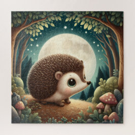 Bezauberndes Forest Night Igel Mondlicht Heiligtum Puzzle