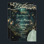 Bezauberndes Forest Sage Green Dress Quinceañera Save The Date<br><div class="desc">Personalisieren Sie diesen bezaubernden Quinceañera / Sweet 16 Geburtstag Save the Date einfach und schnell. Klicken Sie einfach auf die Schaltfläche Entwurfswerkzeuge bearbeiten, um den Text weiter zu bearbeiten, die Schriftart-Stile und die Schriftart-Farben zu ändern. Mit einem Mädchen in hübschem Salbei-Grün-Kleid und einem verzauberten Waldhintergrund. Die Schmetterlinge, das Quitenmädchen und...</div>