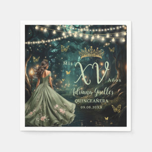 Bezauberndes Forest Sage Grünes Kleid Quinceañera Serviette