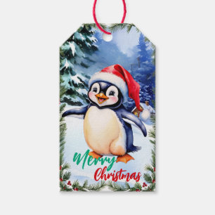 bezauberndes, fröhliches Weihnachtsfest, weißer Wi Geschenkanhänger