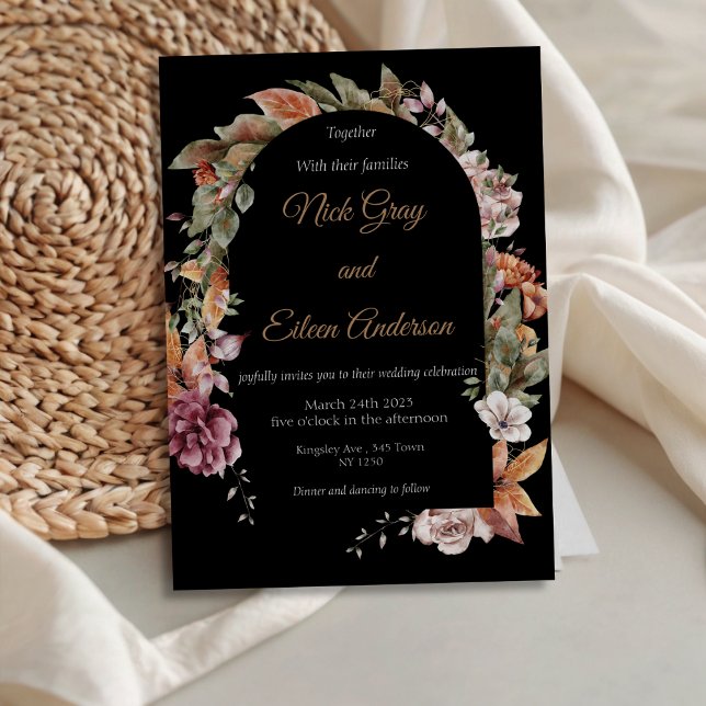 Bezauberndes Gartenherbst Boho Hochzeitseinladung Einladung (Enchanted Garden Autumn Boho Wedding Invite)
