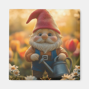 Bezauberndes Gnome mit Wasserkocher Magnet