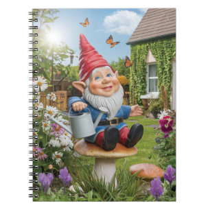 Bezauberndes Gnome mit Wasserkocher Notizblock