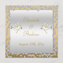 Bezauberndes Gold u. Wedding Silber-Diamanten u. Einladung