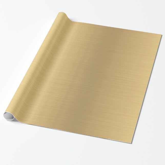 Bezauberndes Goldmodernes elegantes glattes Geschenkpapier (Ungerollt)