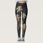 Bezauberndes Goldtropische Palmen auf Schwarzem Leggings<br><div class="desc">Ist- dieses bezaubernde und moderne Imitat Druckgoldpalmen für die trendy und stilvolle Einzelperson perfekt. Sein zeitgenössischer und tropischer Druck ist für viele Geschenke und Gelegenheiten groß. Genießen Sie diesen schicken und exotischen Entwurf für Ihren folgenden Kauf!</div>