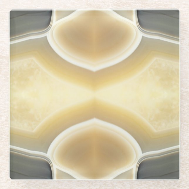 Bezauberndes graues beige glasuntersetzer (Vorderseite)