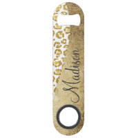 Bezauberndes Imitat-funkelnd Goldleopard-Monogramm