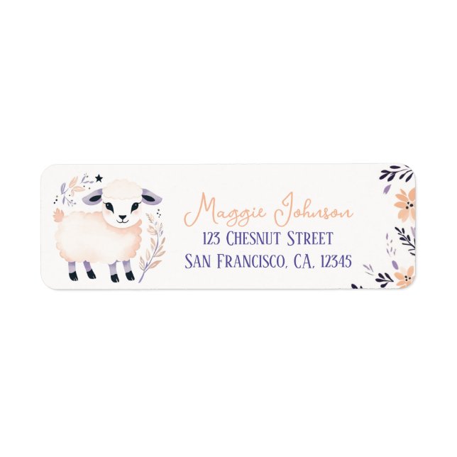 Bezauberndes Lamm Boho Peach Lavender Floral Desig (Vorne)