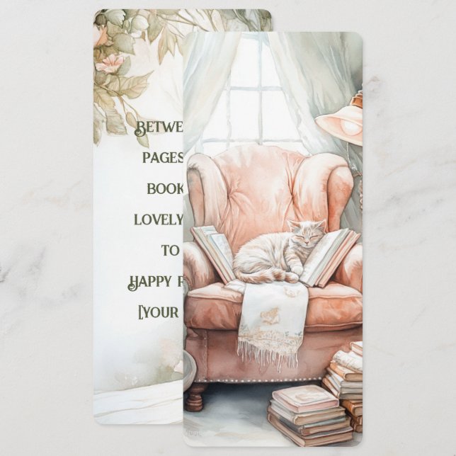 Bezauberndes Lesezeichen für Wasserfarbenbucher Einladung (Vorne/Hinten)