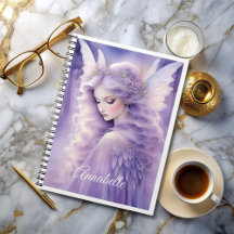 Bezauberndes Lila Glow Fairy Spiral Foto Notebook