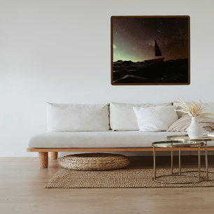 Bezauberndes Meereswellen Galaxy Night Sky Kosmisc Poster