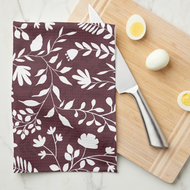 Bezauberndes Muster aus Hübschem Blumengarten Geschirrtuch (Viertel Falte)