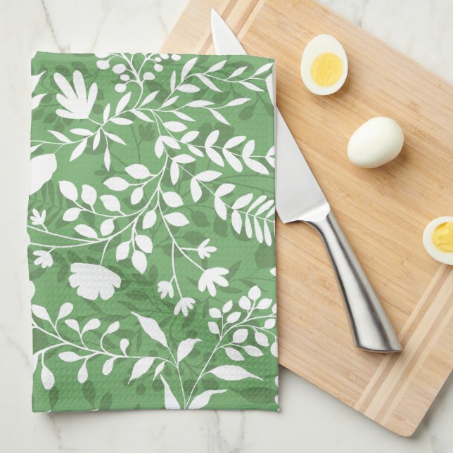 Bezauberndes Muster aus Hübschem Blumengarten Geschirrtuch (Viertel Falte)