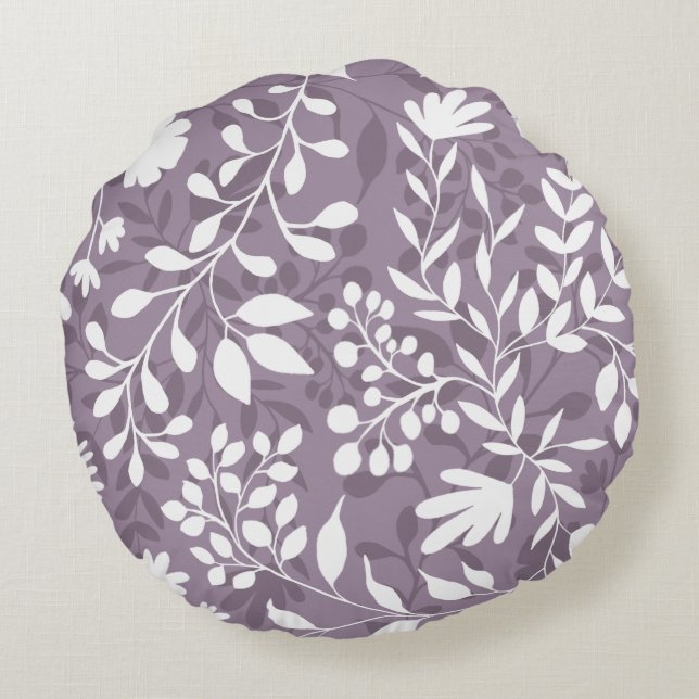 Bezauberndes Muster aus Hübschem Blumengarten Rundes Kissen (Rückseite)