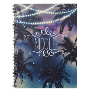 Bezauberndes Night Sky Abend Beach Lights Journal Notizblock