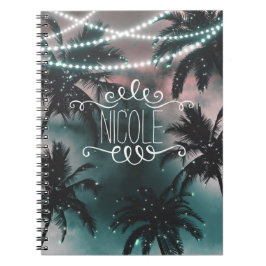 Bezauberndes Night Sky Abend Beach Lights Journal Notizblock