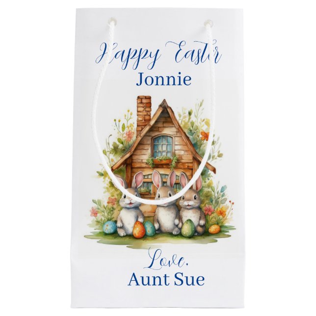 🐰 Bezauberndes Ostern Bunny Wonderland Kleine Geschenktüte (Vorderseite)