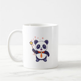 bezauberndes Panda mit orange-gelber Krawatte Kaffeetasse