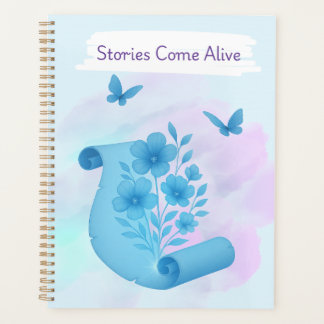 Bezauberndes Papyrus- Blume- und Schmetterlingsdes Planer