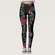 Bezauberndes Peony Black Floral Pattern - Leggings