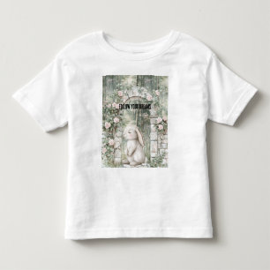 Bezauberndes Pink Floral Garden Bunny Kleinkind T-shirt