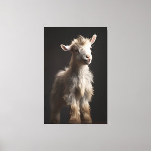 Bezauberndes Portrait-Foto für Babyziegen Leinwanddruck