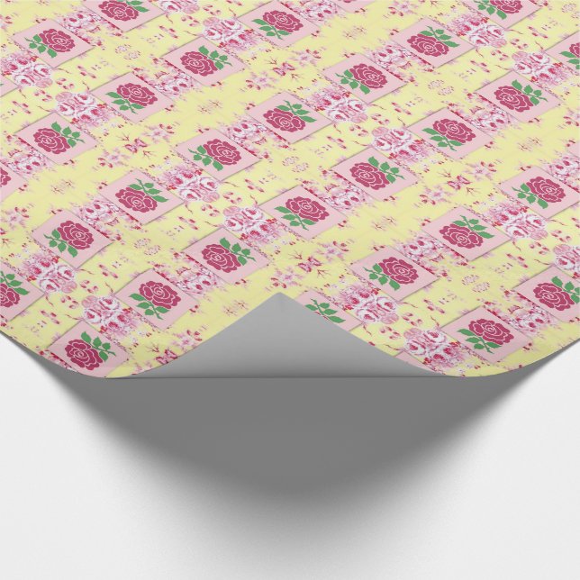 Bezauberndes rosa Roses Wrapping Paper Geschenkpapier (Ecke)