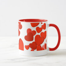 Bezauberndes Rot farbige Herz-Tasse