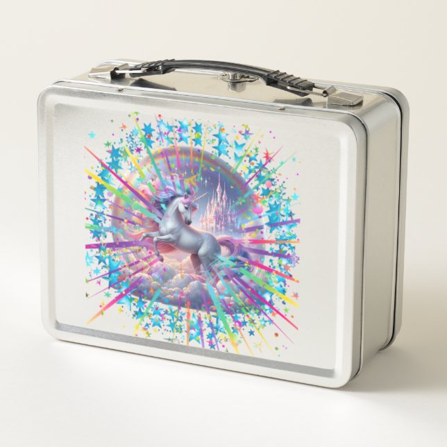 Bezauberndes Schloss Unicorn Lunchbox - Regenbogen (Rückseite)