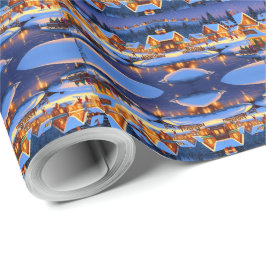 Bezauberndes, schneebedecktes Village Winterwunder Geschenkpapier