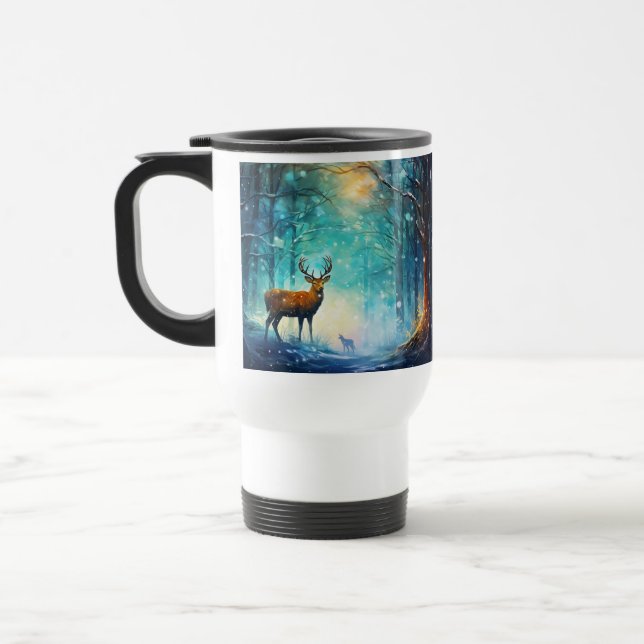 Bezauberndes Schneewald Artwork-82109 Reisebecher (Links)