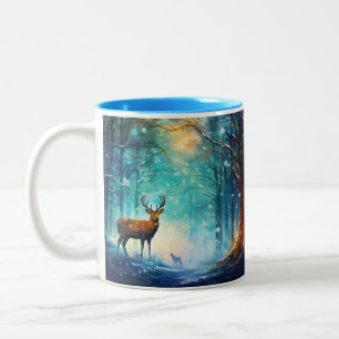 Bezauberndes Schneewald Artwork-82109 Zweifarbige Tasse
