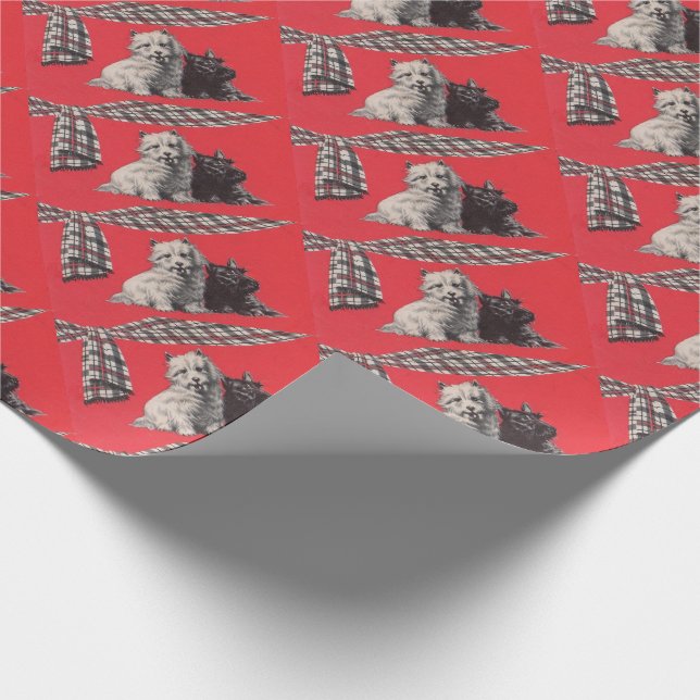 bezauberndes schottisches Terrier-Print Geschenkpapier (Ecke)
