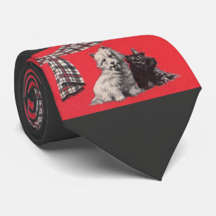 bezauberndes schottisches Terrier-Print Krawatte