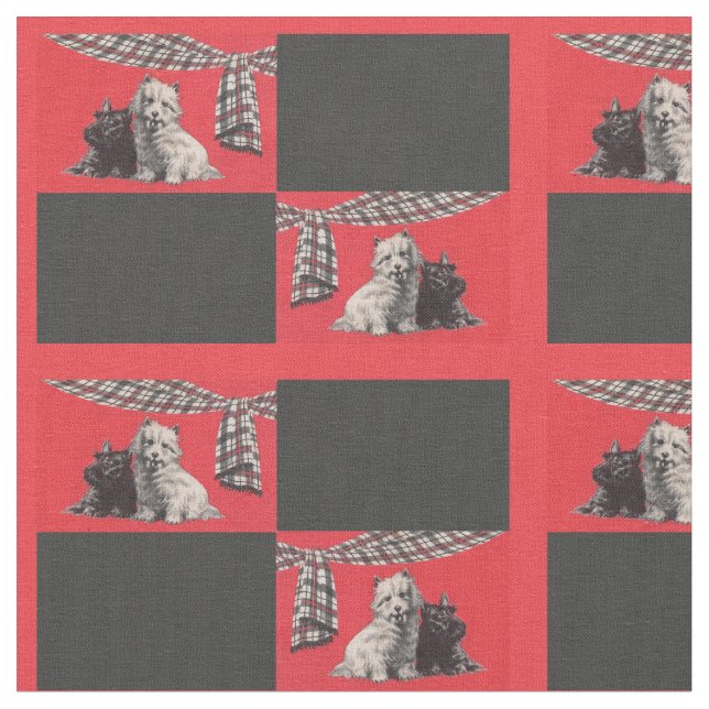 bezauberndes schottisches Terrier-Print Stoff (Nahaufnahme)