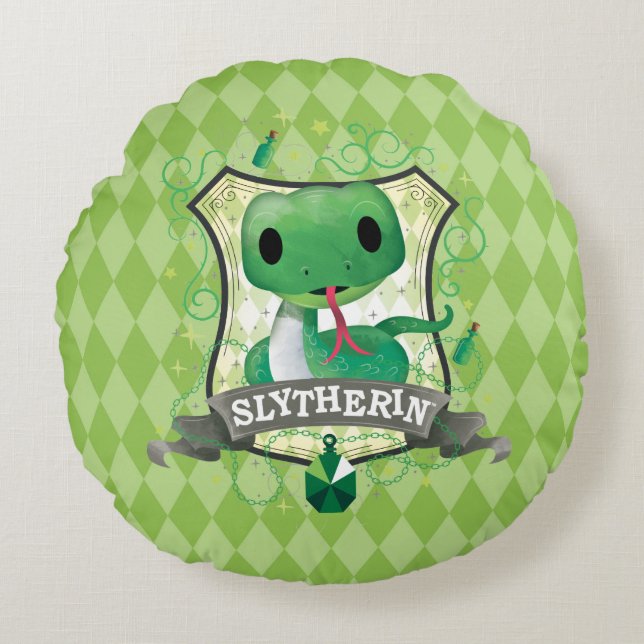 Bezauberndes SLYTHERIN™ Wappen Harry Potter | Rundes Kissen (Vorderseite)