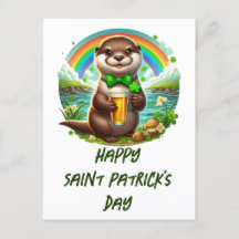 Bezauberndes St. Patricks Day Otter mit Bier