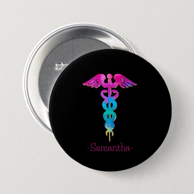 Bezauberndes und farbenfrohes Logo-Design Button (Vorne & Hinten)