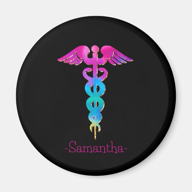 Bezauberndes und farbenfrohes Logo-Design Magnet (Vorne)