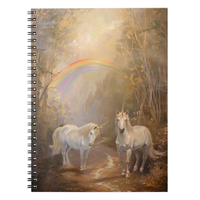Bezauberndes Unicorn Forest Rainbow-Notebook Notizblock (Vorderseite)