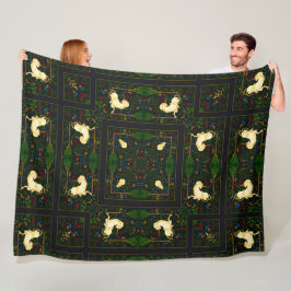 Bezauberndes Viktorianisches Einhorngarten-Quilt Fleecedecke