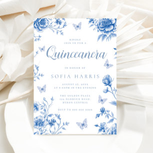 Bezauberndes Vintages Blumenzauber Quinceanera-Par Einladung