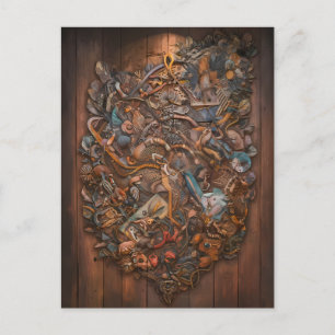 Bezauberndes Wald-Wandgemälde Postkarte